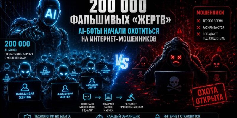 200 000 фальшивых «жертв»: AI-боты начали охотиться на интернет-мошенников